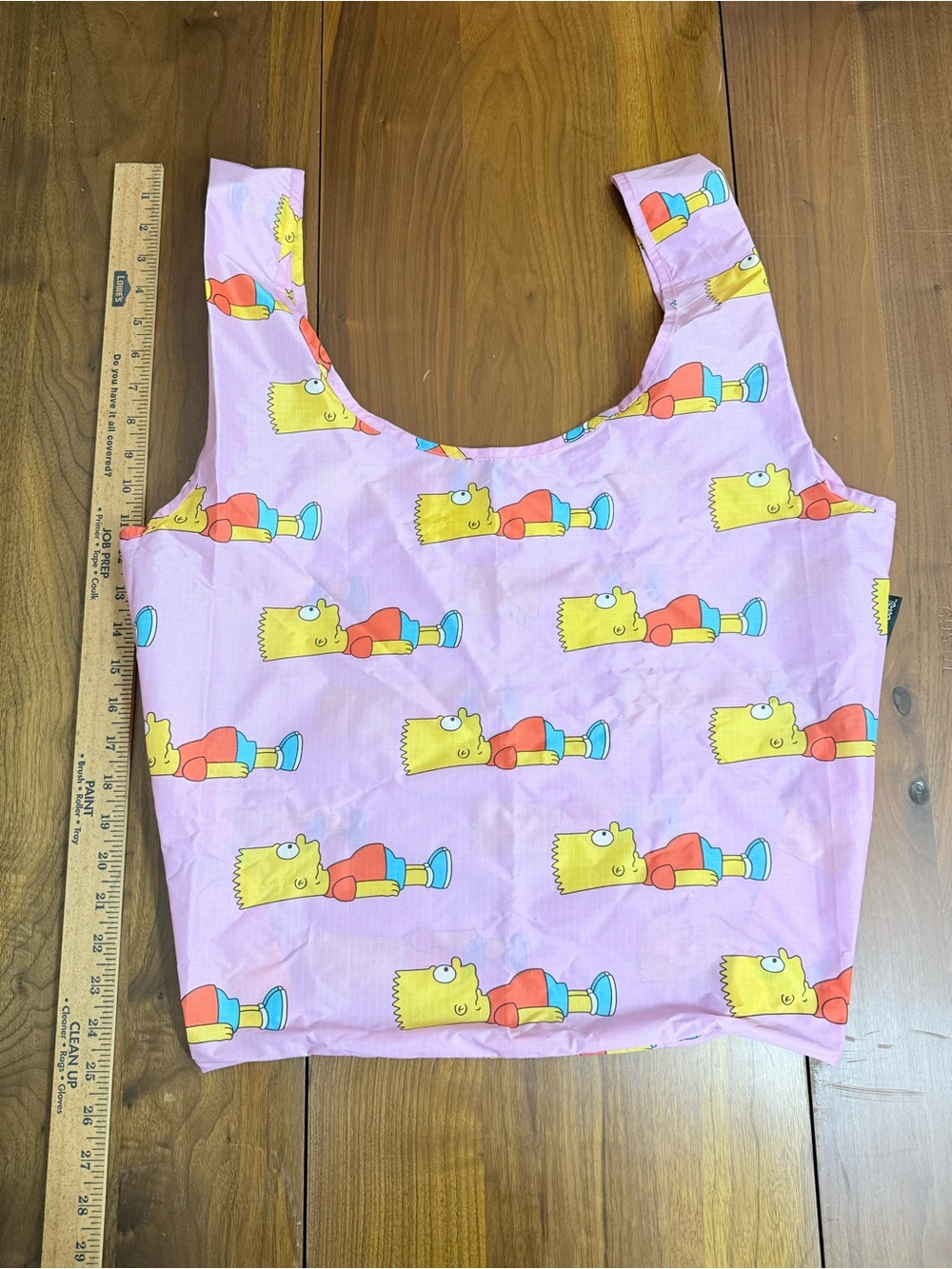 Baggu Bart Simpson Bart Pink reusable Nylon large bag ( does not include pouch)